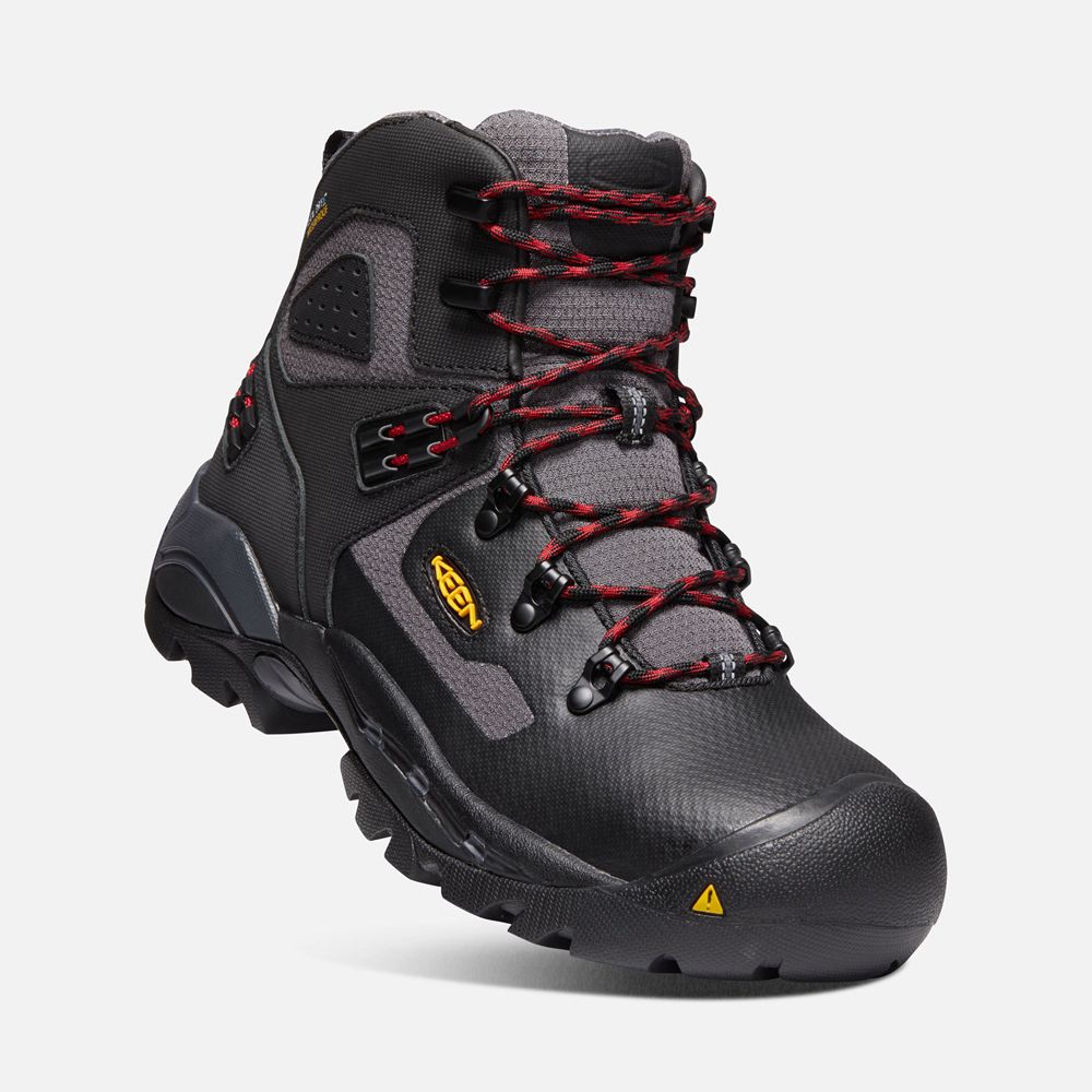 Botas de Trabajo Keen Mexico Negros - Hombre St. Paul 6\" Wp (Carbon-Fiber Toe) - YG4386591